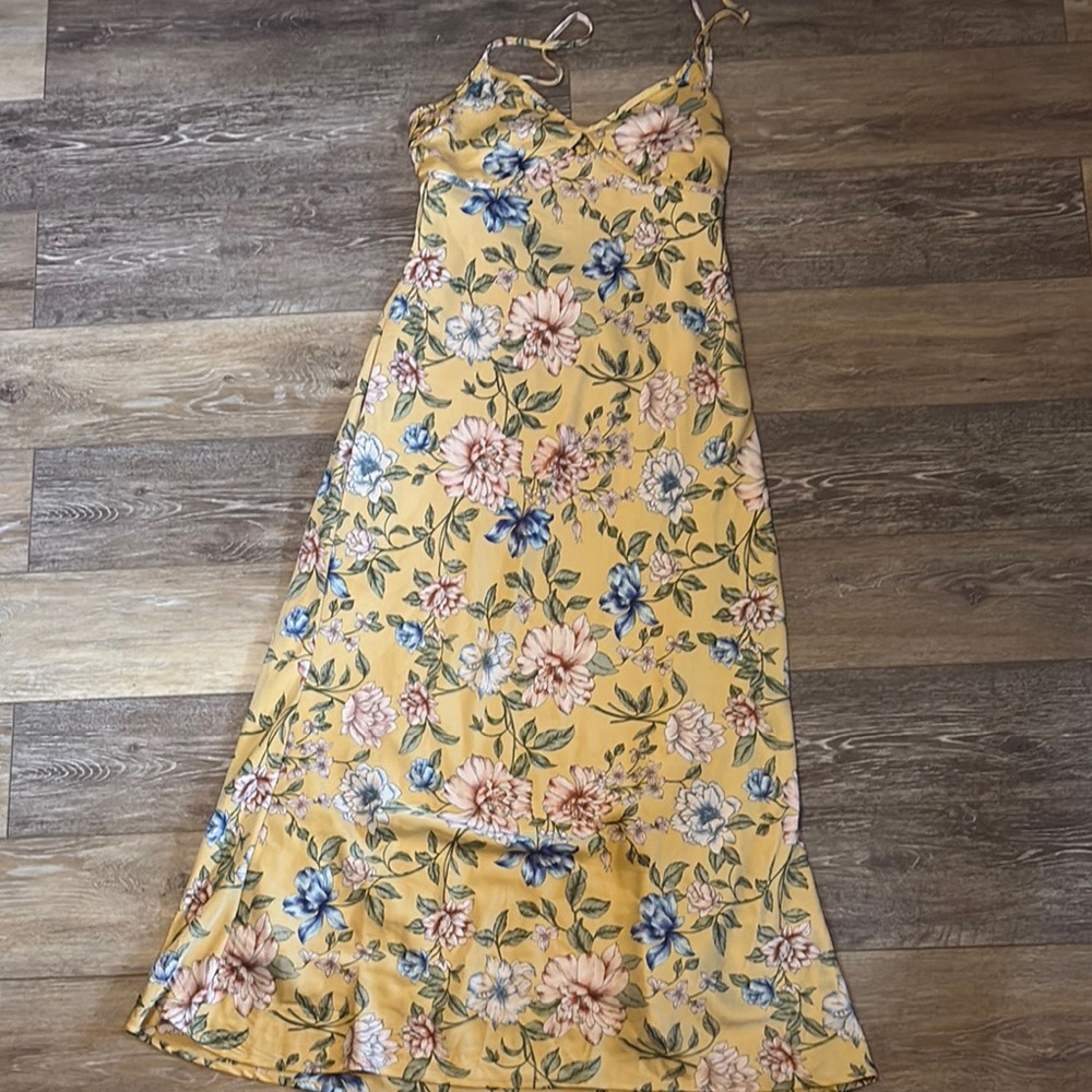 Floral Yellow Maxi Dress
